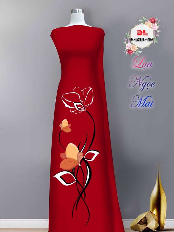 Vải Áo Dài Hoa In 3D AD DLV214 50